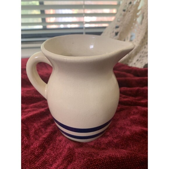 Vintage R.R.P CO. Roseville Ohio Pottery Pitcher # 303-G Painted Duck On Nest - Picture 4 of 7